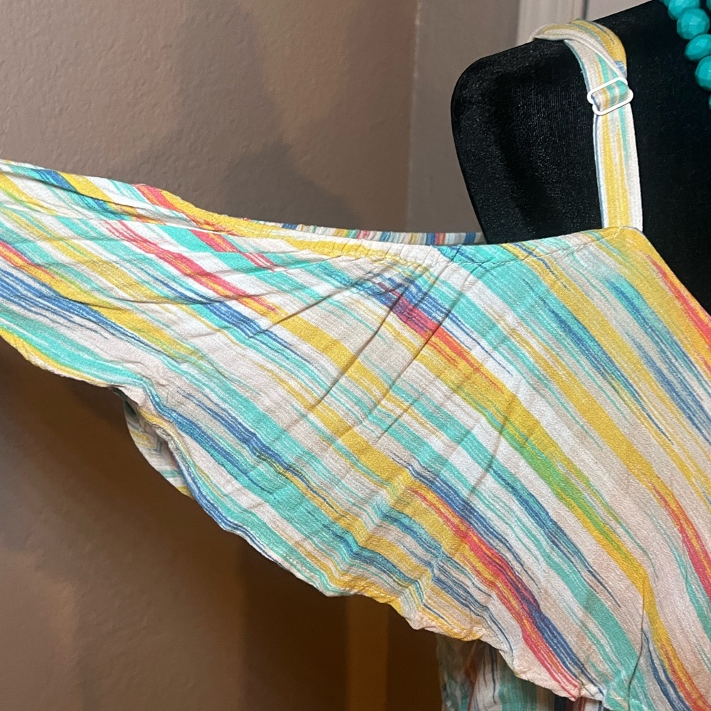 Multicolor Striped Ruffle Dress - Picture 3 of 5